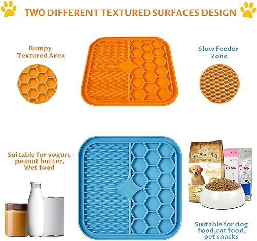 Miniatura 3 de 2 tapetes de silicona para lamer perros, tapetes de silicona para lamer perros con ventosas para aliviar la ansiedad, almohadilla de mantequilla de