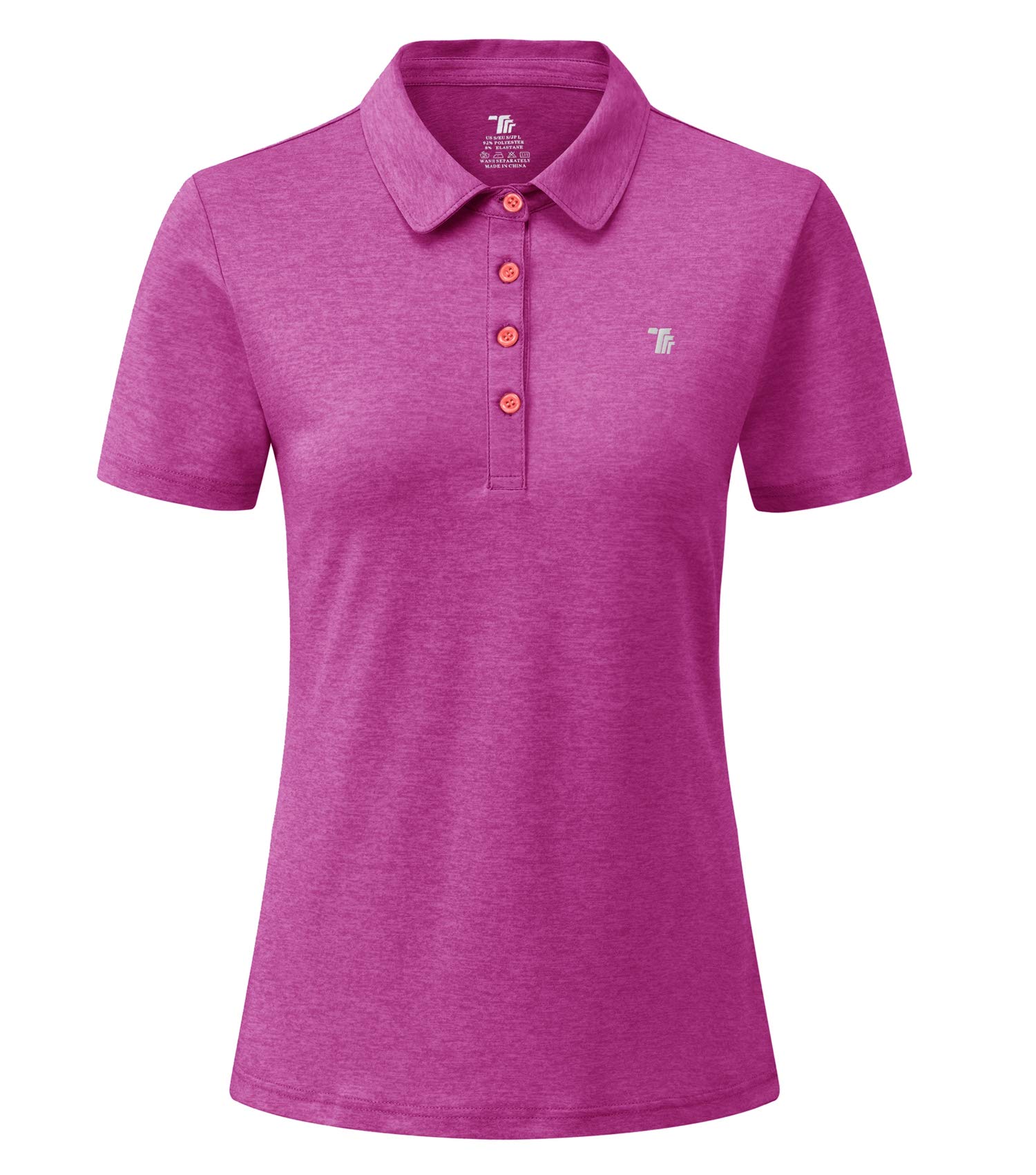 Ysento Women's Purple Sports Golf Shirts Breathable Quick Dry Short Sleeve Polo T-Shirts(,Xl)