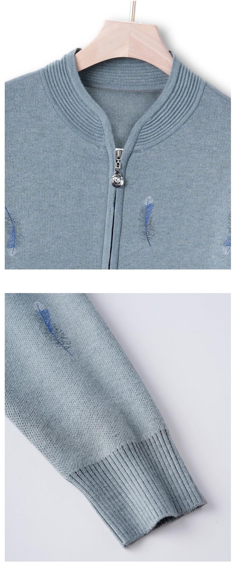 Cardigan Mujer,Suéteres Tipo Cárdigan De Punto para Personas De Mediana Edad Y Mayores Suéter De Punto para Señora Mayor De Manga Larga Cuello Redondo con Cremallera Chaqueta Ligera Jersey Rega