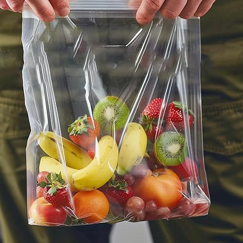 Miniatura 5 de Bolsas de almacenamiento grandes con cremallera superior, bolsas de 5 galones de 18 x 24 pulgadas, bolsa de plástico resellable, bolsa de congelador