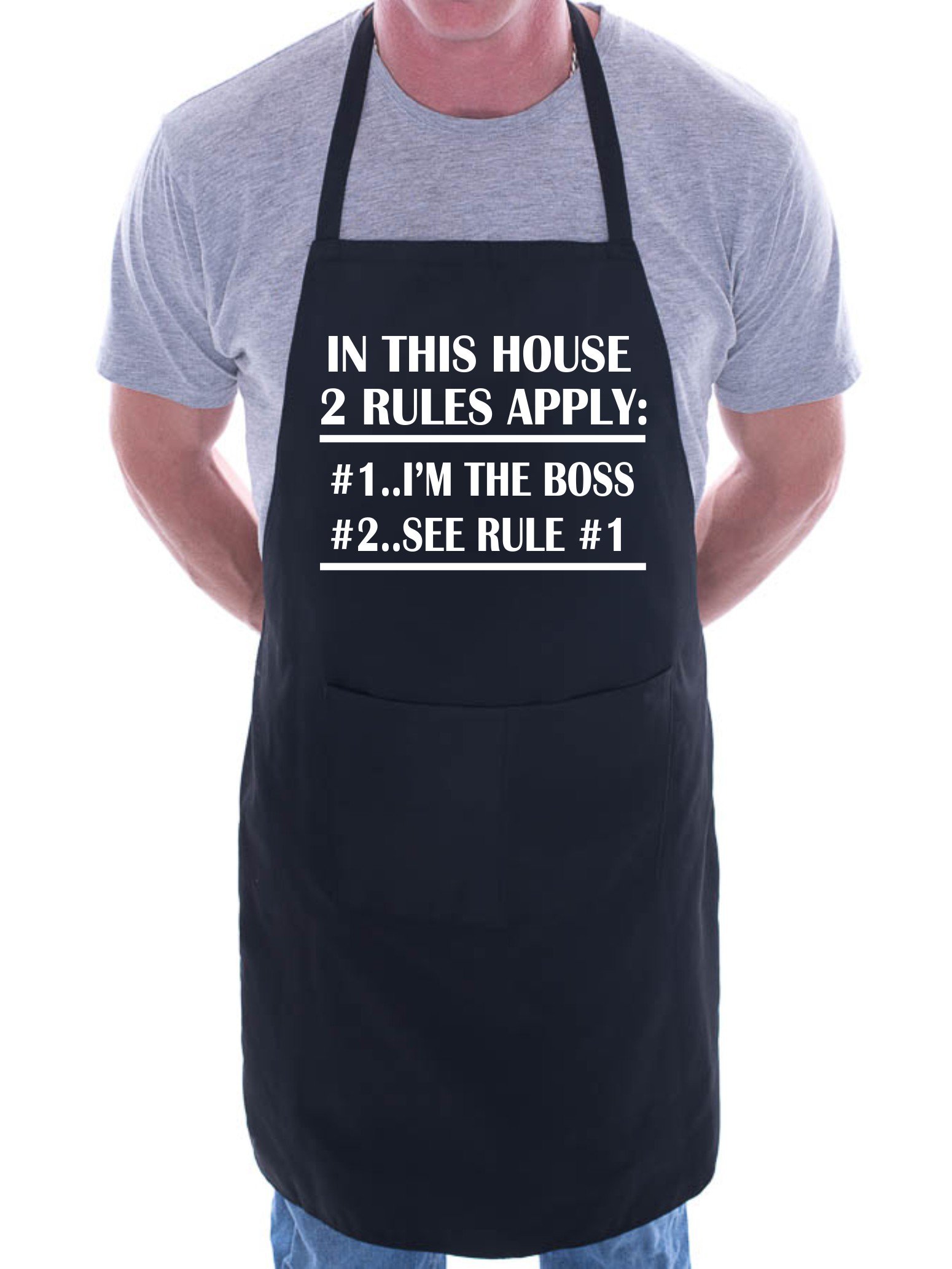 Print4U In This House I'm Boss Fathers Day BBQ Cooking Novelty Apron Black
