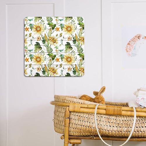 Miniatura 7 de Letrero de metal de otoño de 12 x 12 pulgadas, placa de lata retro de grano de madera de granja, diseño floral, pintura al óleo, letrero de metal