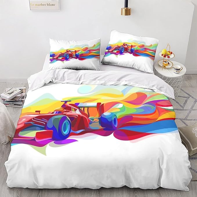 taimowei Formula Race Children's Duvet Cover Set, Home Set, Bedding Set