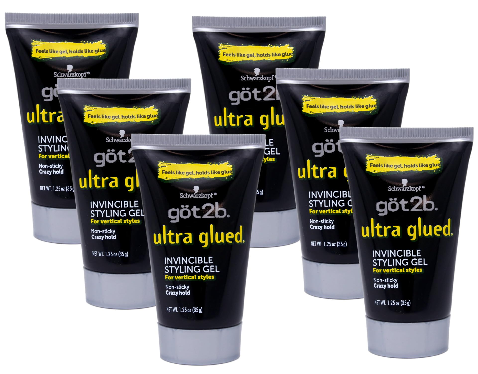 Got2B (6Pack) [GOT 2B] ULTRA GLUED INVINCIBLE STYLING GEL 1.25OZ