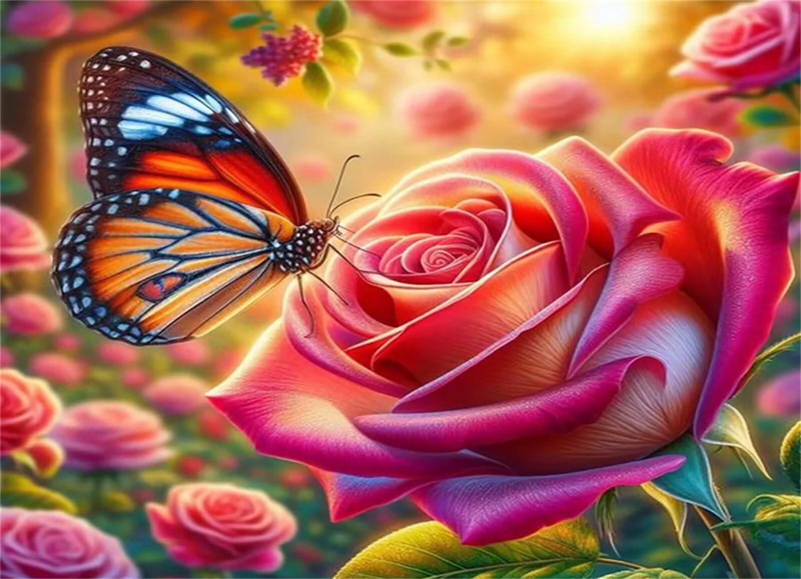 Motyl róże puzzle 1000 sztuk, puzzle DIY dla dorosłych, klasyczne puzzle dla dorosłych kreatywnej rozrywki, wymagające gry