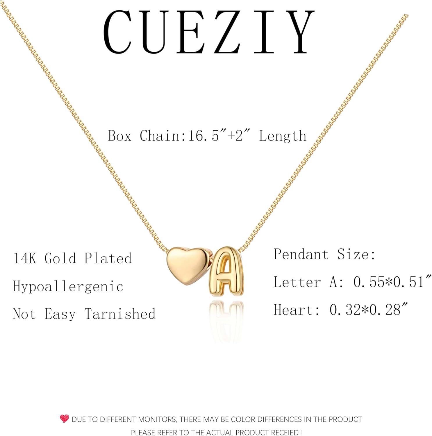 Valentines Day Gifts for Her - Initial Heart Necklace for Women 14K Gold Plated A-Z Letter Necklace Dainty Bubble Heart Pendant Tiny Initial Necklaces for Women Teen Trendy Jewelry Gifts - Image 5