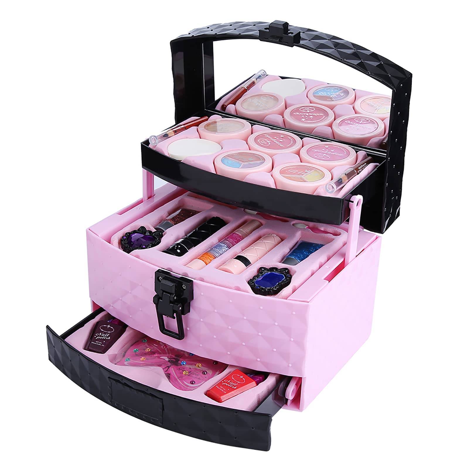 Set di Cosmetici per Bambine con Accessori Colorati per il Trucco, Ideali per Giochi Creativi e Feste di Compleanno