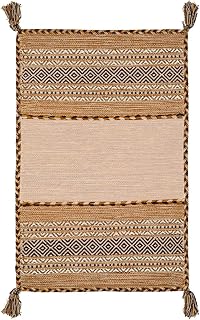 Teppich ANTIQUE-KILIM beige handgewebt aus Baumwolle und Chenille 160 x 230 cm
