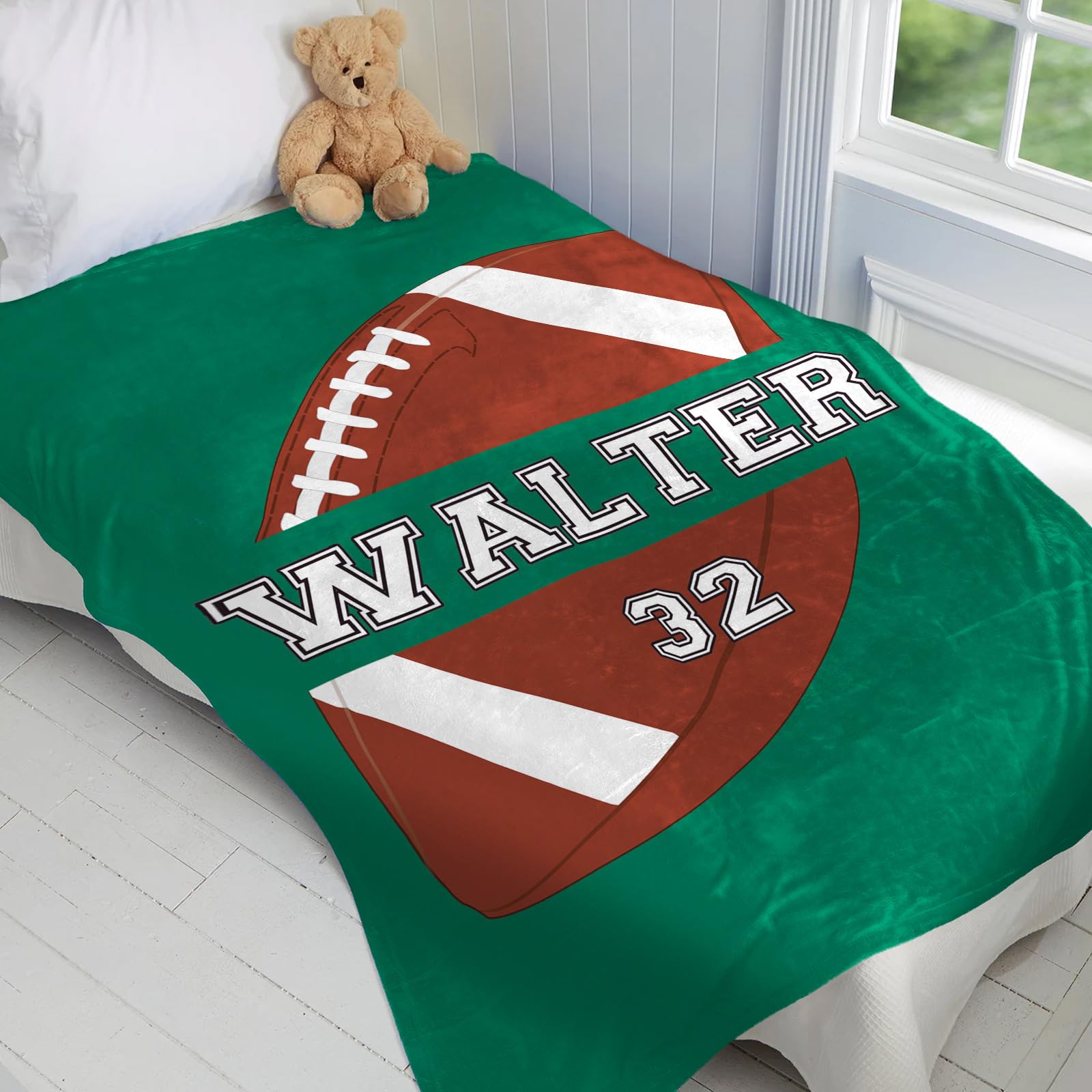 Rgubvui Ctom Football Blankets Personalized Name