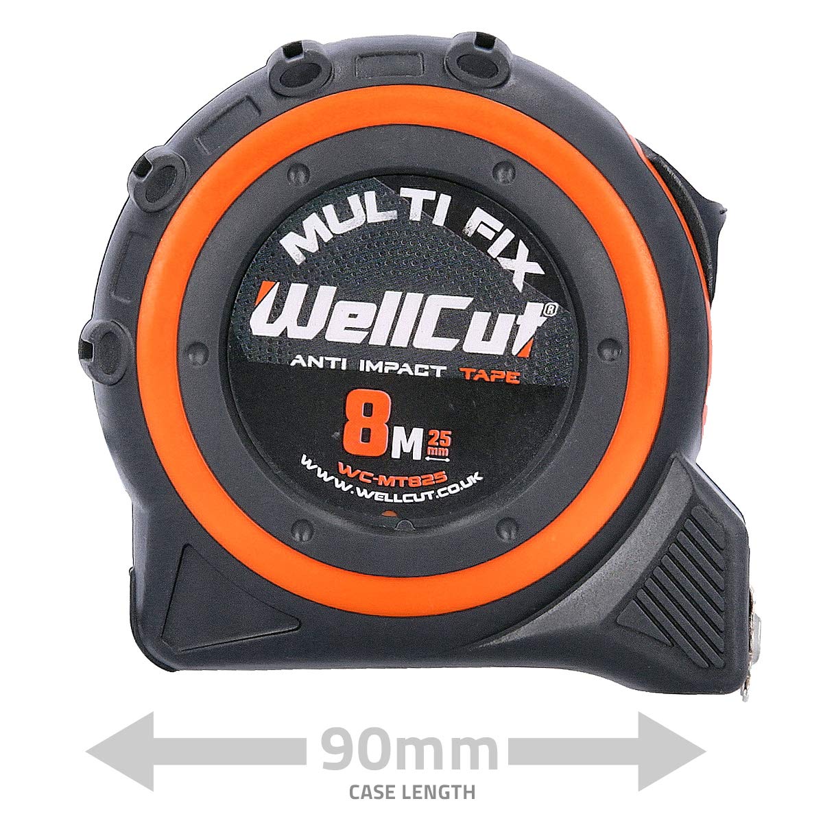 Wellcut WC-MT825 Mètre ruban magnétique 8 m 25 mm de large Système MultiFix