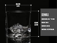 Vista 4 de LIITON Denali Mountain - Juego de 2 vasos de whisky de cristal pesado, vaso grueso de borbón congelable de 1 libra cada uno, regalos de whisky