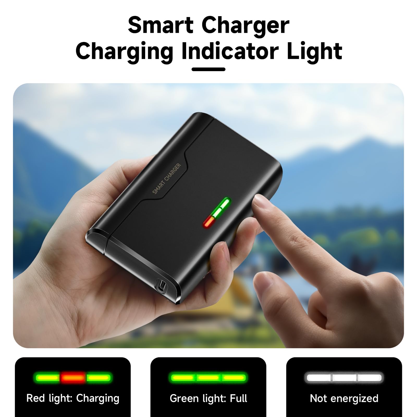 Lot de 3 batteries pour Go-pro Hero 8/7/6/5 et chargeur pour Go Hero 12/11/10/9/8/7/6/5 - Chargeur de batterie avec accessoires de batterie, charge rapide, basse température