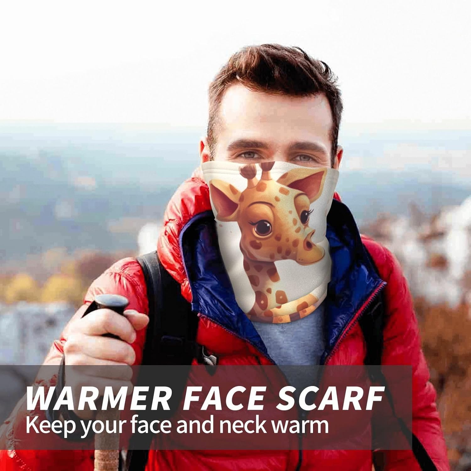 Winter Neck Warmer for Men Women, Heart Shape and Giraffe Neck Gaiter UV Sun Protection Face Mask Windproof Cold Weather Face Cover Thermal Ski Mask Scarf for Outdoor Sports Bandana