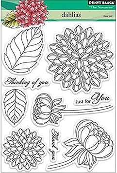 Penny Black Decorative Rubber Stamps, Dahlias 30-159