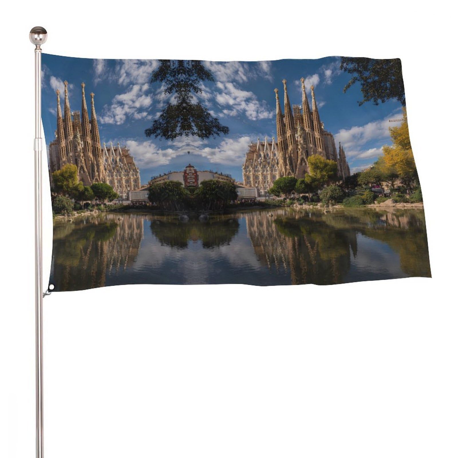 Bandera de la Sagrada Familia con impresión detallada para recuerdos de jardín