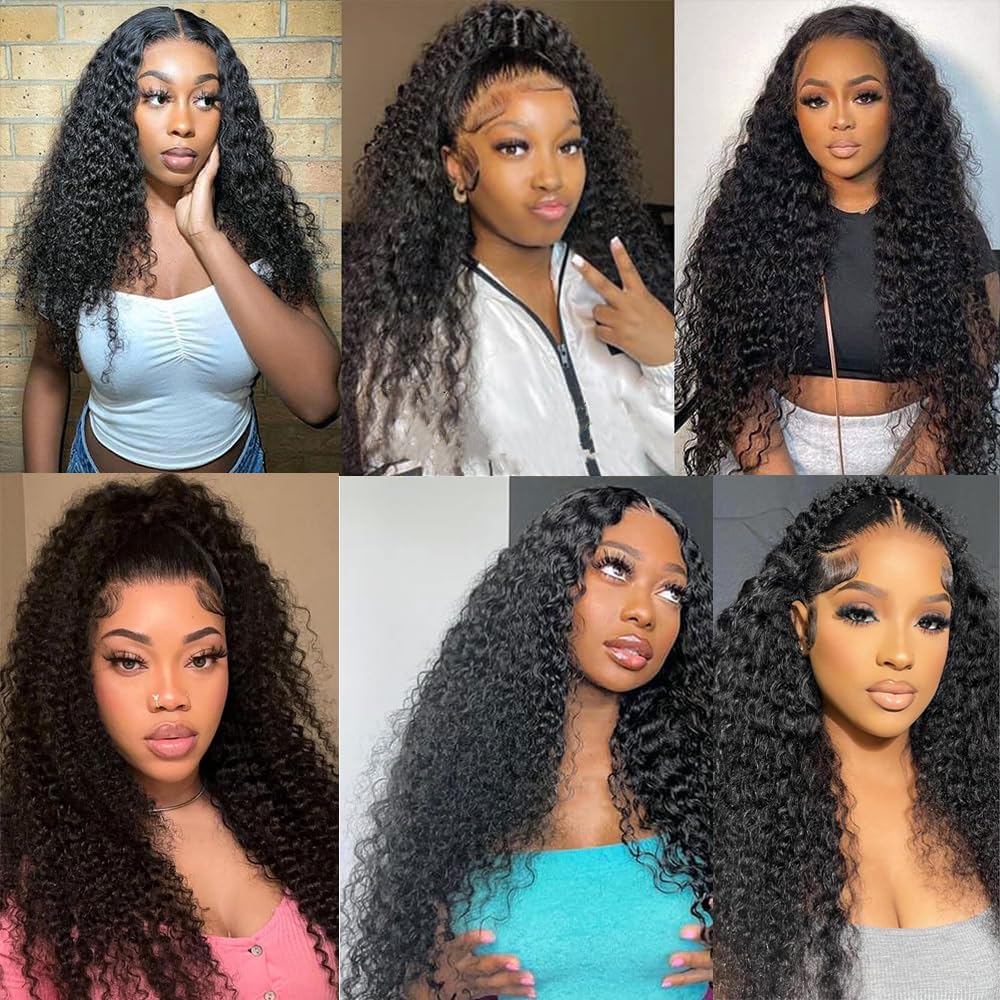 Human Hair Bundles Extensions de cheveux humains #1B Natural Black Color Curly Wave Brazilian Remy Virgin Human Hair Extension 100g/Bundle Total 300g 16 18 20 Inch