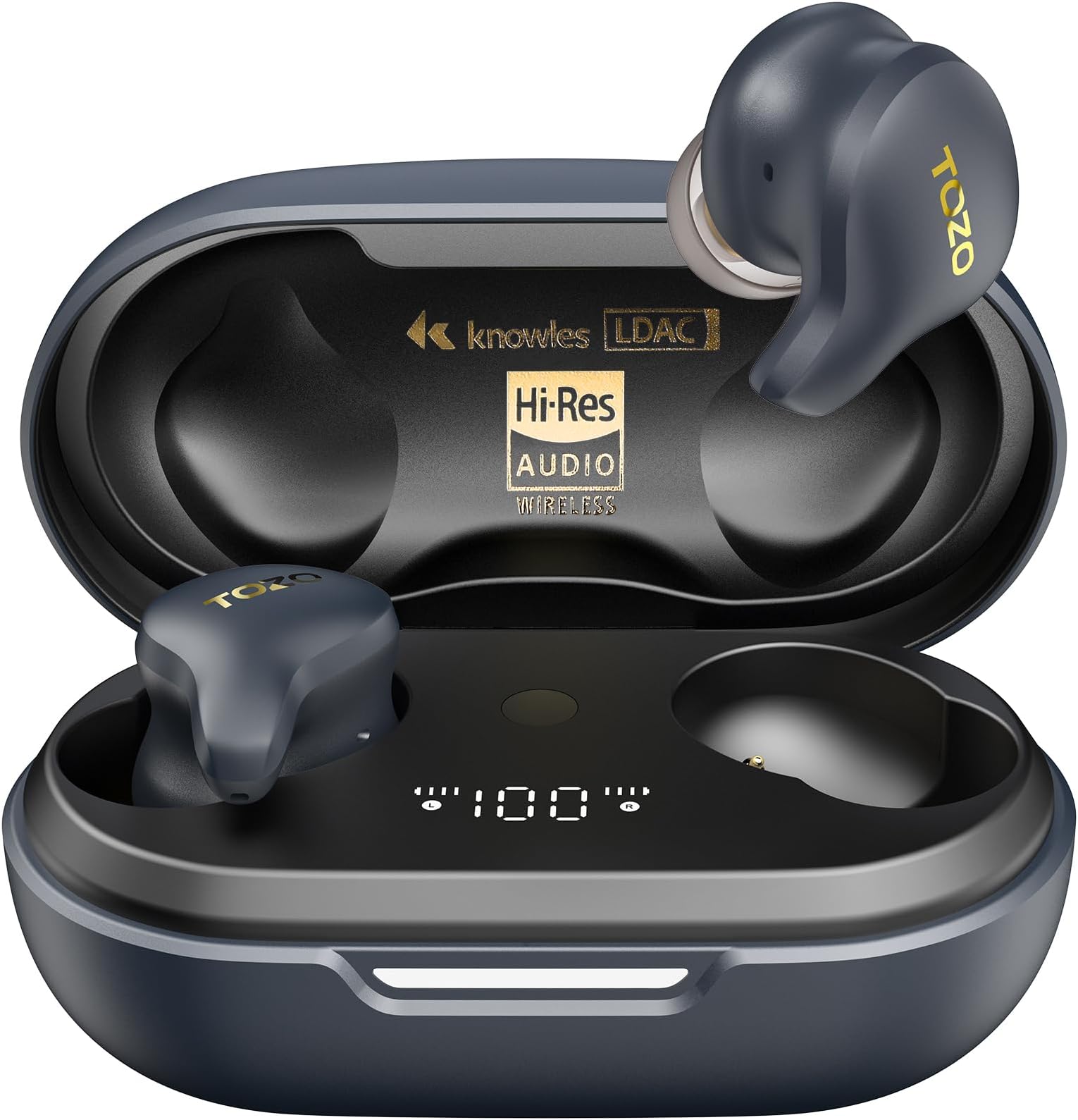 TOZO Golden X1 Wireless Earbuds Balanced Armature Driver and Hybrid Dynamic Driver, Bluetooth Headphones OrigX Pro, LDAC & Hi-Res Audio, Environment & Active Noise Cancellation Headset Star Black