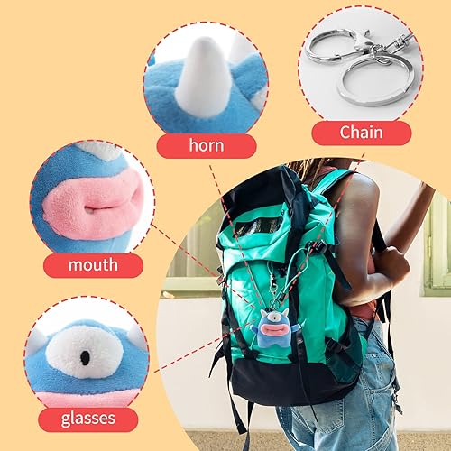 Miniatura 5 de Furvana Encantadora muñeca de peluche de peluche llavero llavero bolsa colgante, premios de carnaval para niños, regalos de San Valentín juguetes