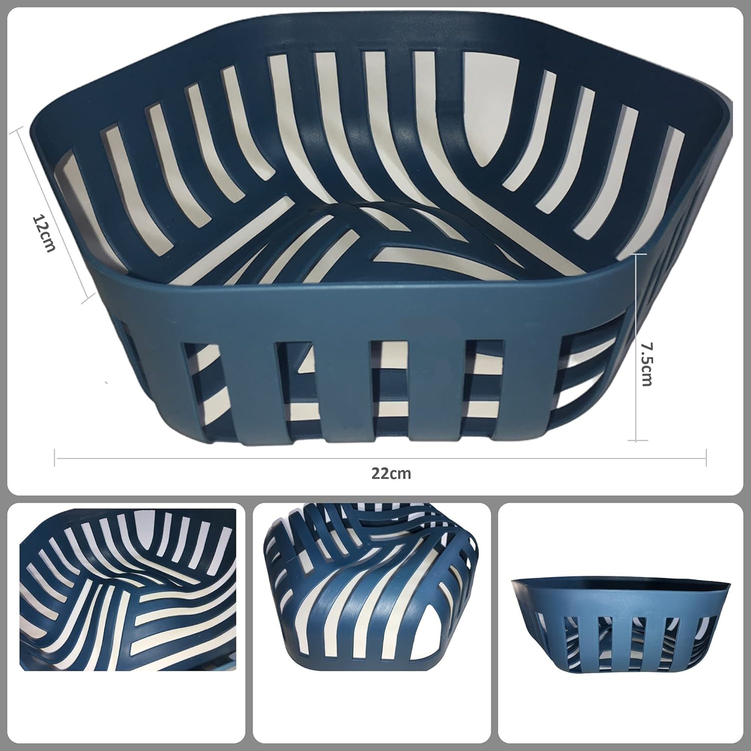 TCS Multi-Purpose Fruit Bowl/Basket (Blue) : Home & Kitchen