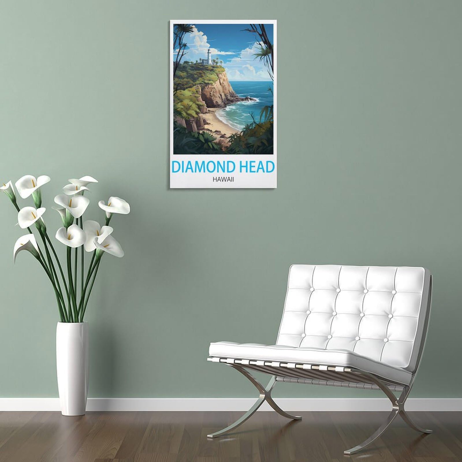 Amazon.com: Diamond Head Hawaii Vintage Travel Poster 08x12inch