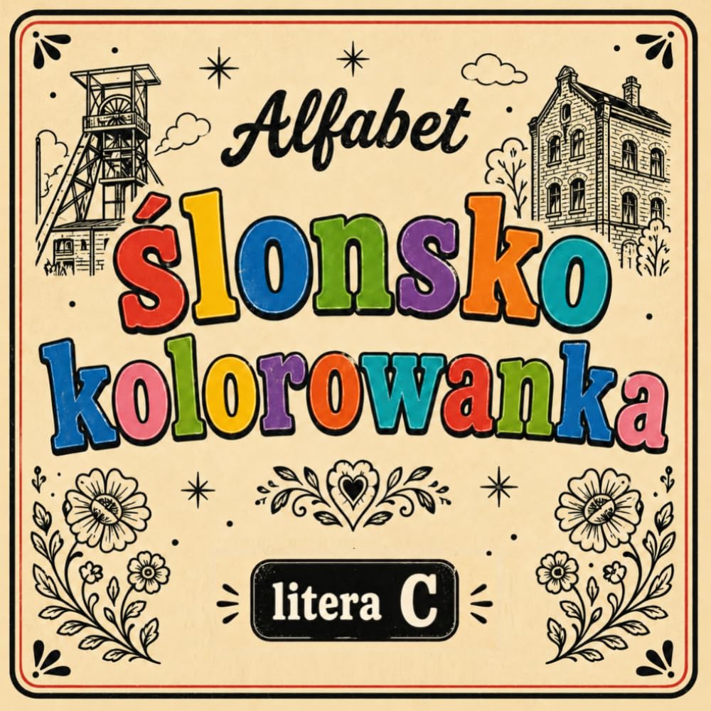 Ślonsko kolorowanka [nr 4/19]. Alfabet: [ litera C ] . Nauka języka śląskiego poprzez obrazki, odstresowująca.: Śląska kolorowanka bold & easy