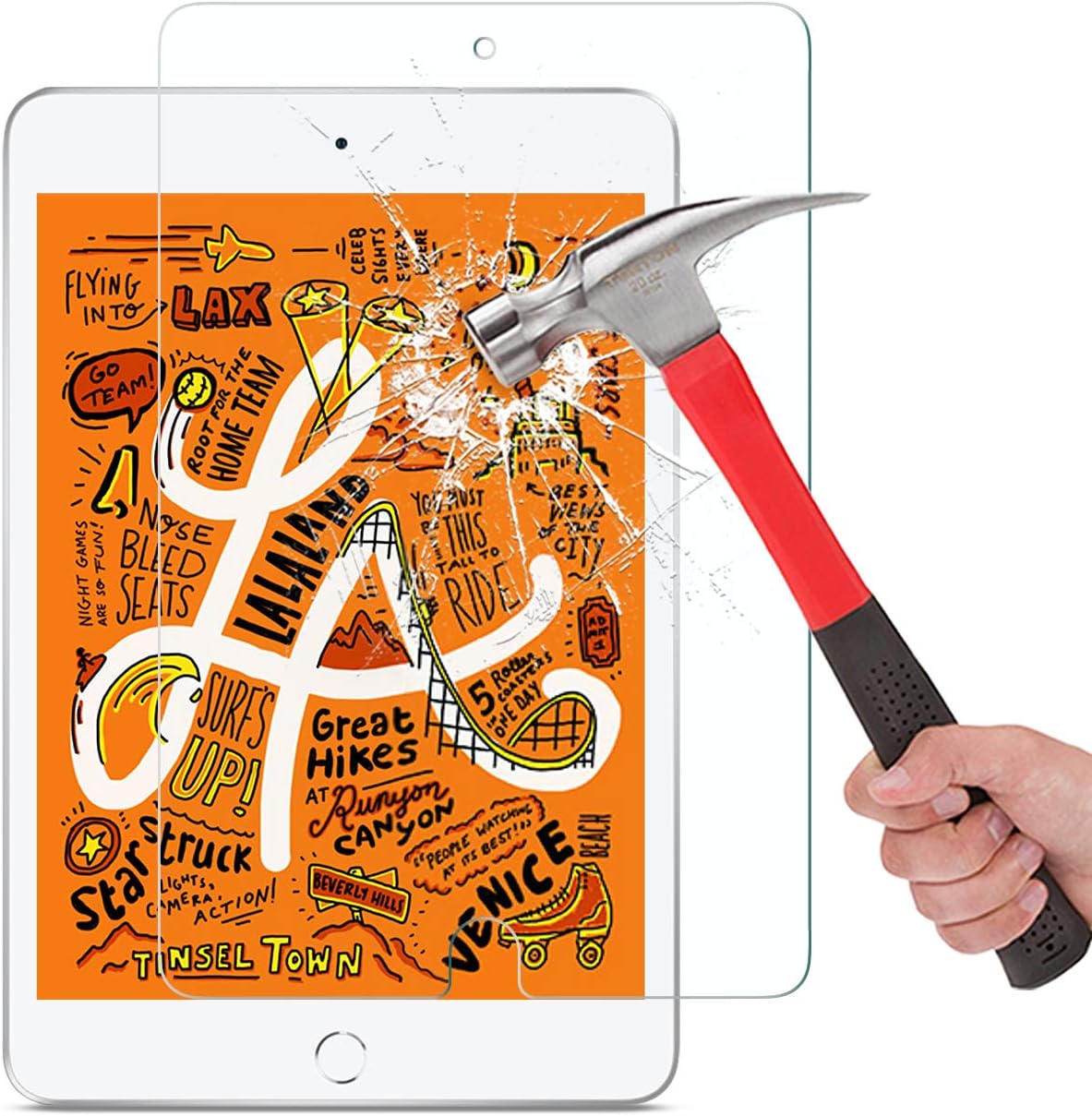 OMOTON [2 Pack] Screen Protector for iPad Mini 5 2019 / iPad Mini 4 - Tempered Glass/Apple Pencil Compatible/Scratch Resistant
