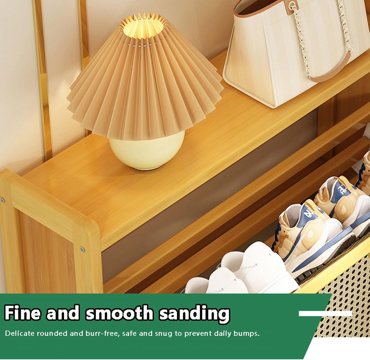 Ultra Slim Bamboo Shoe Storage Cabinet - 2/3 Tier Narrow Solid Wood Shoe Rack with Flip-Up Doors for Entryway, Hallway, and Closet Organization - Space-Saving Cupboard