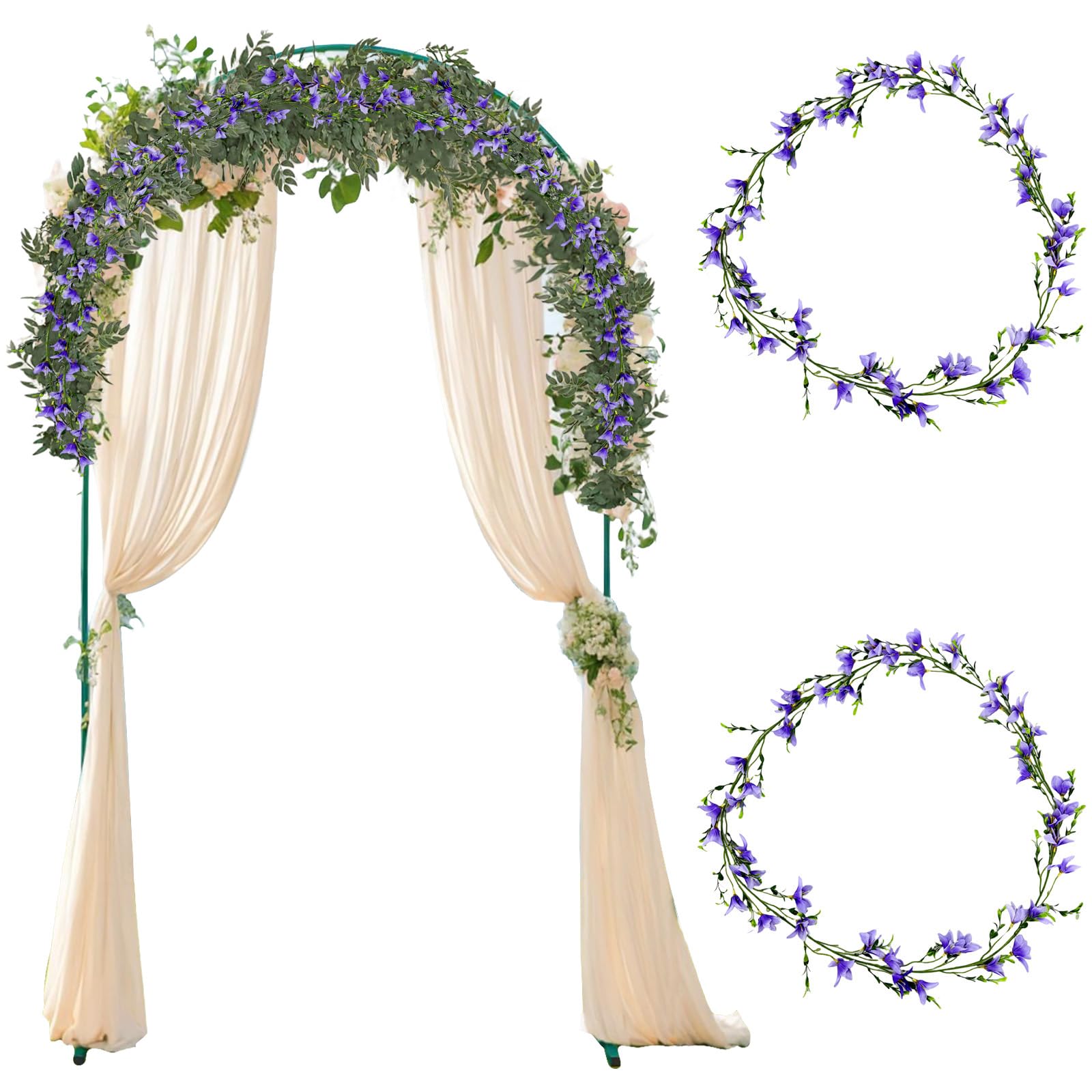 astylishome Purple Artificial Flowers Fake Plants - UV Resistant Faux Greenery Hanging for Garden Porch 6008