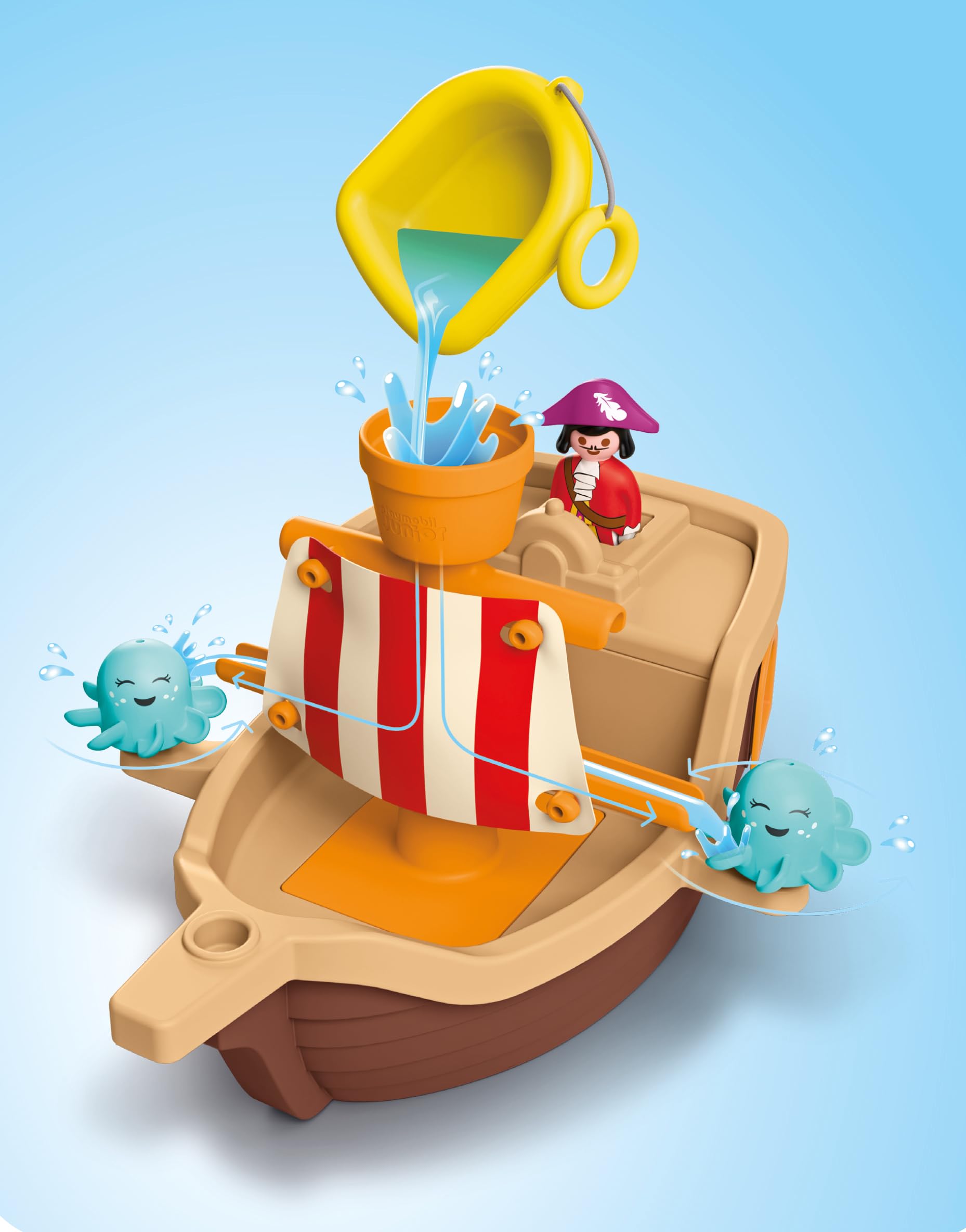 PLAYMOBIL JUNIOR & Disney Statek piracki Peter Pans, zrównoważona zabawka od 1 roku, prezent dla małych dzieci, wspomaga motorykę i odgrywanie ról, statek piracki z figurkami i akcesoriami 71769