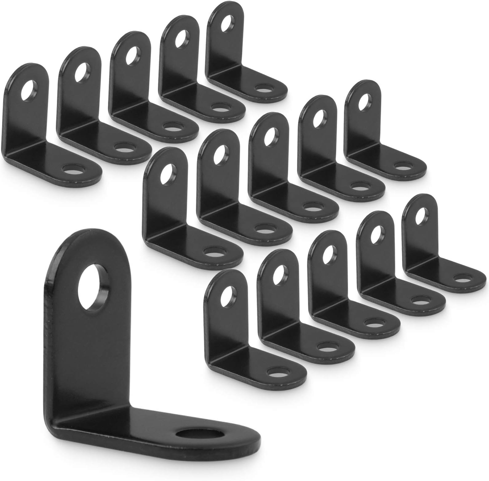 Abuff L Shaped Bracket 50 Pcs, 1 x 1 x 0.6 inch Corner Brace Stainless Steel Angle Bracket for Wood Shelf, Cabinet, Chair, Table, Door, Bed