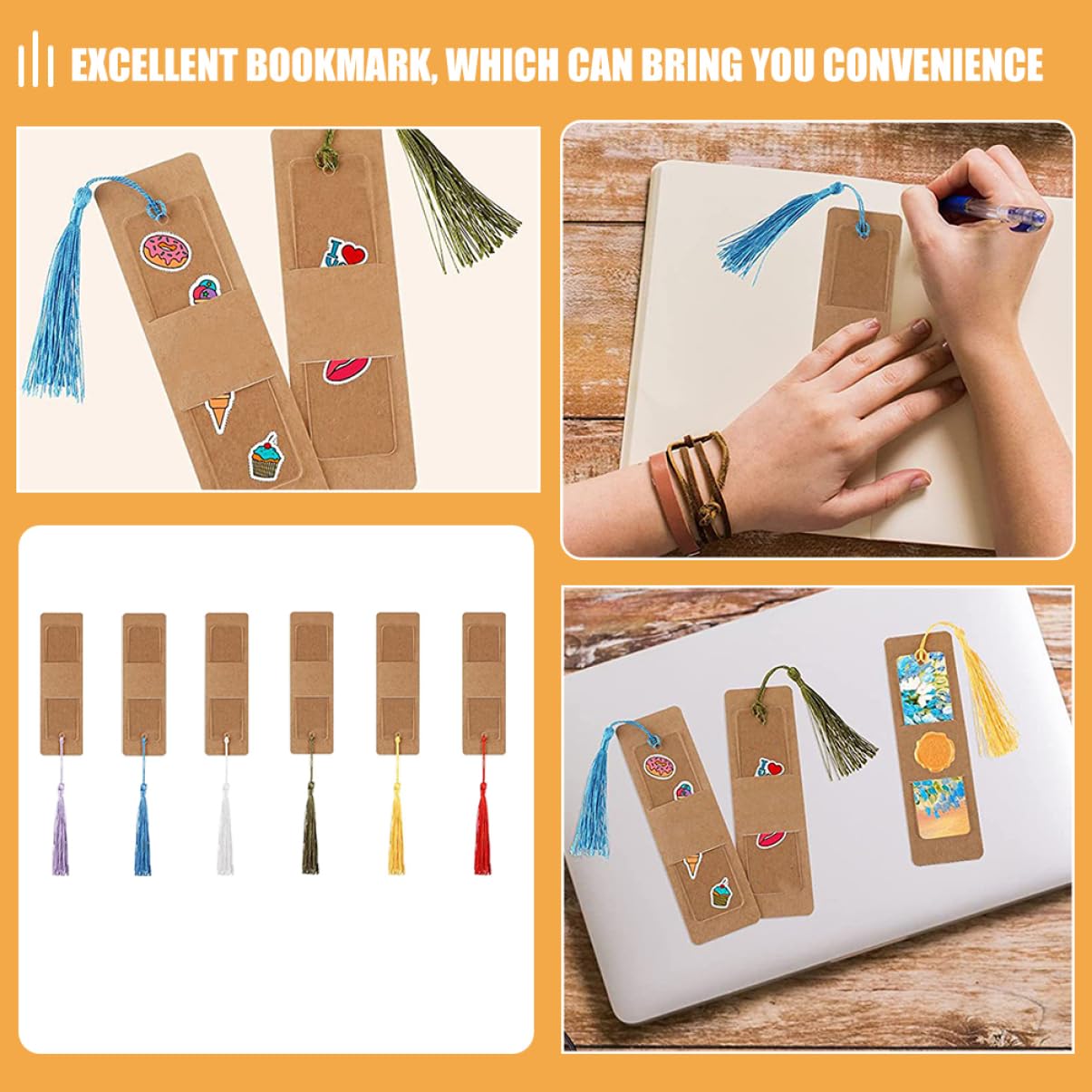 DOITOOL 120 Set Segnalibri Acrilici Vuoti con Nappe Segnalibri Creativi per Amanti Dei Libri per Progetti Te e Regali