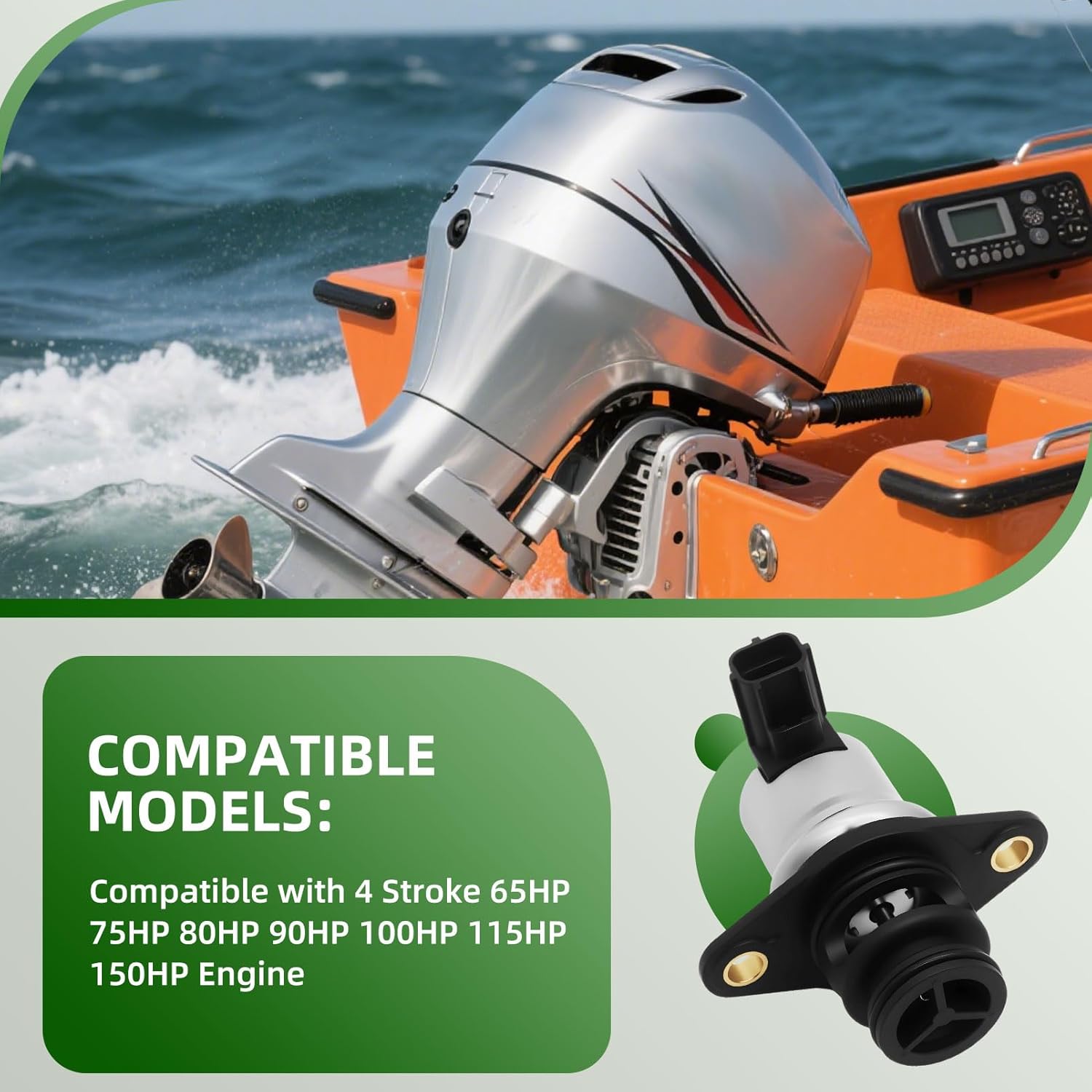 897526T Outboard Idle Control Valve Compatible with 4 Stroke 65HP 75HP 80HP 90HP 100HP 115HP 150HP Engine