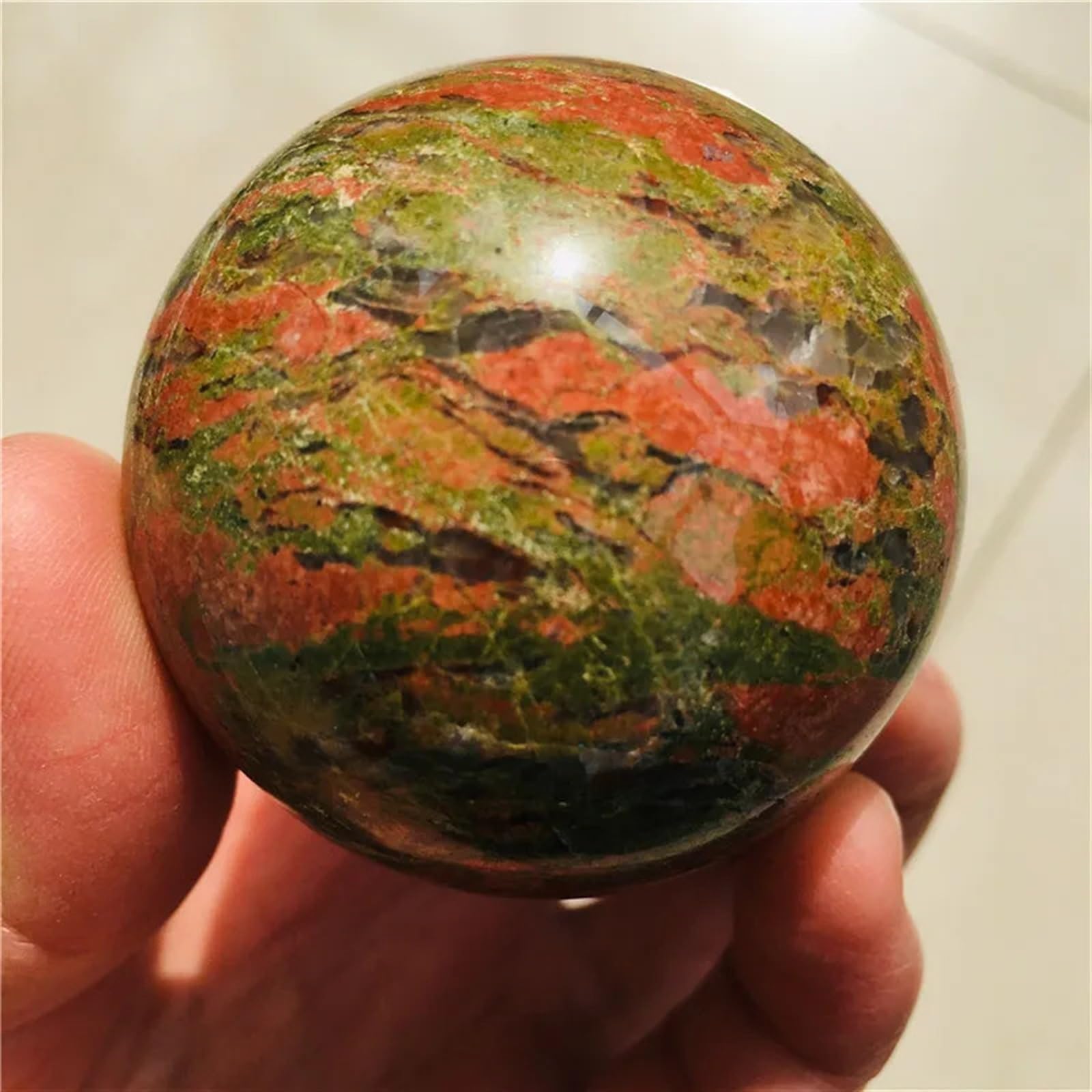AARTERZZA The Green Stone Quartz Crystal Ball Home Decoration Cutting and polishing 1pc Ornaments (Size : 4.5-5cm)