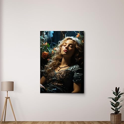 Yoga Wall Art, Canvas Prints Yoga Meditation Studio Room Decorations Tie Dye Hippie Psychedelic Poster with Frame Meditating Peace Wall Art Hanging