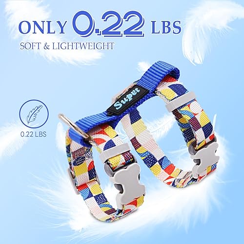 Miniatura 3 de Supet Juego de arnés y correa para gatos para caminar, arnés para gatos a prueba de escapes con gran rango de ajuste, correa y arnés para gatos de