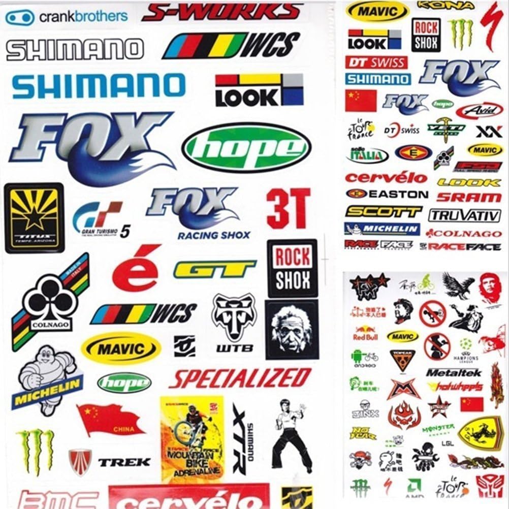 VVing Bike Bicycle Motorcycle PVC Waterproof Art Decals Pattern Random 3PCS