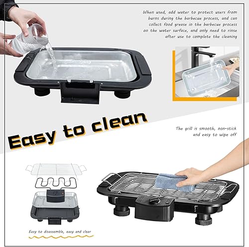 Miniatura 6 de Parrilla eléctrica para cocinar al aire libre, barbacoa sin humo, parrilla portátil extraíble (actualización YD301)