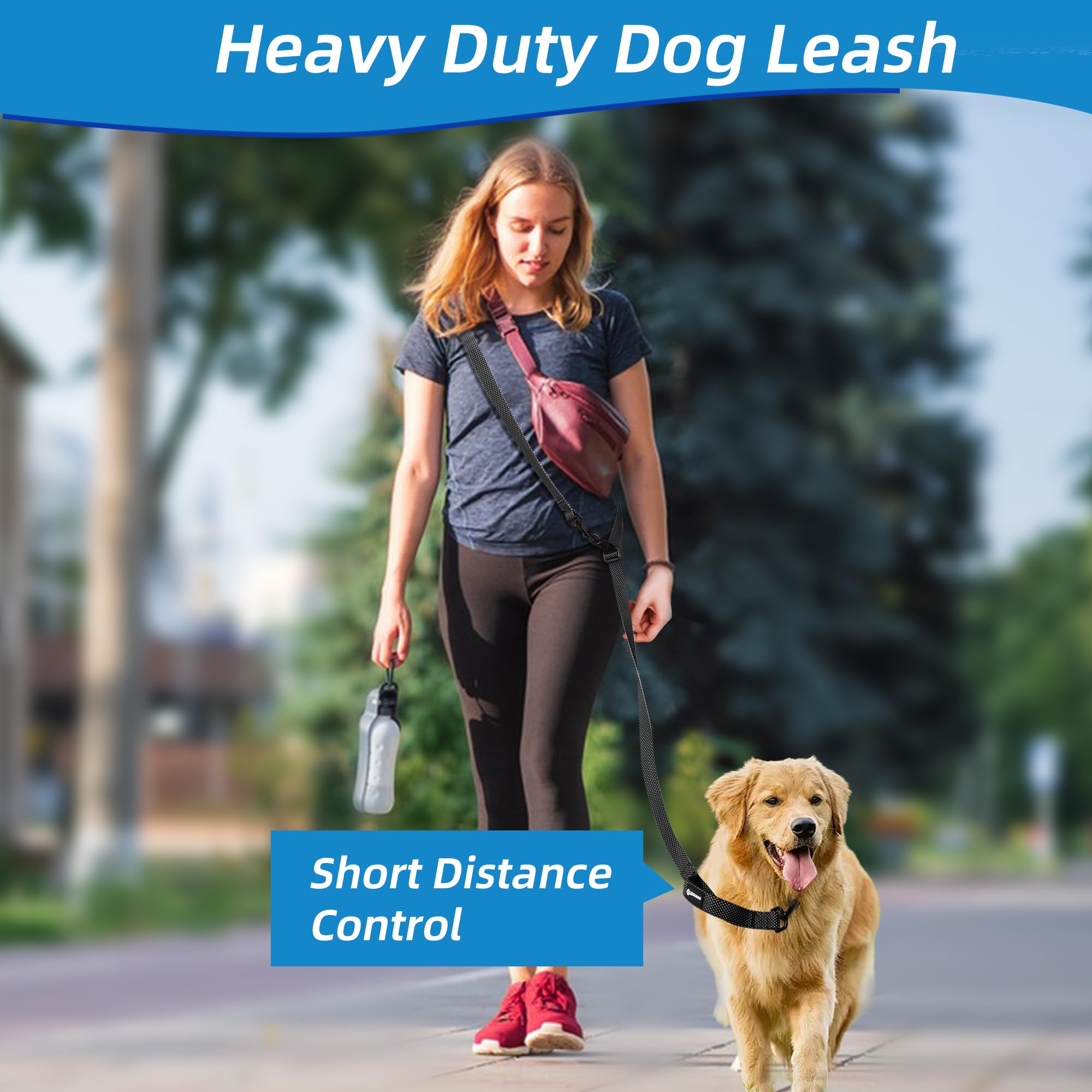 Correa para perro manos libres, suministros para mascotas, correa de cintura para pasear perros, correa de entrenamiento ajustable de 9 pies, correa cruzada resistente para perros, correr,