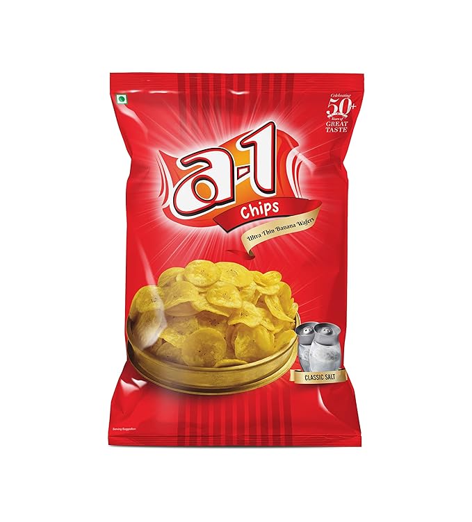 A1 Chips I Ultra Thin Banana Chips I (Classic Salt) I (200gms Pack of 8