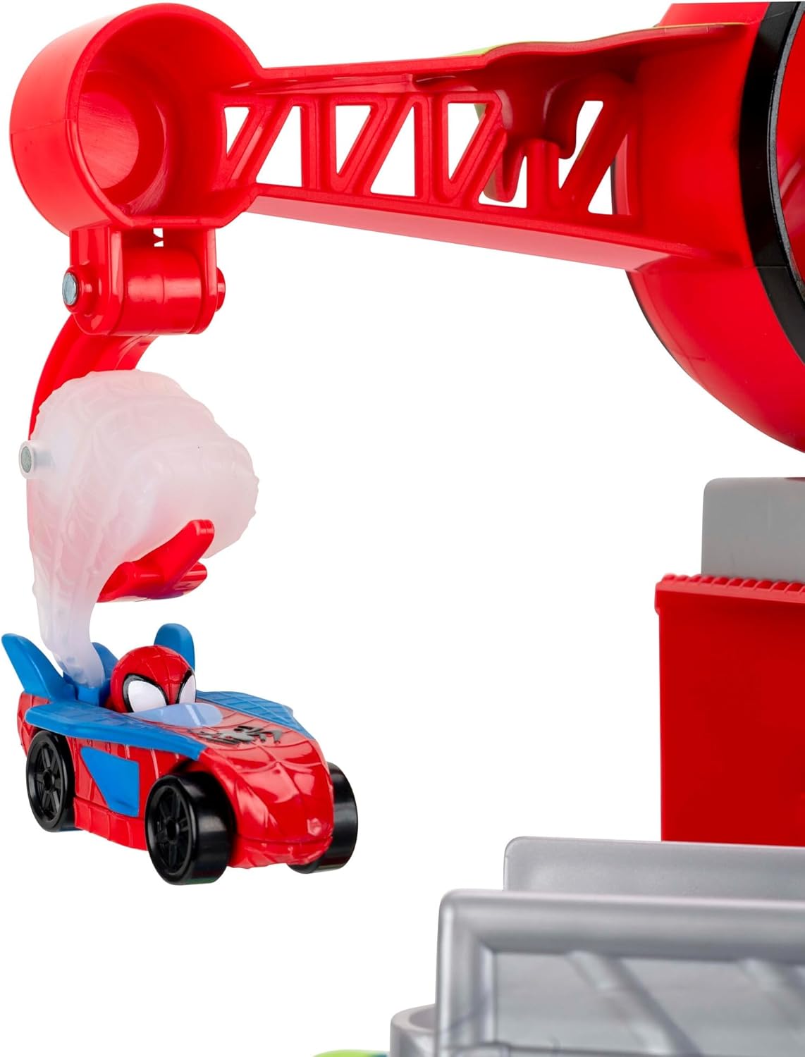 Marvel Spidey and His Amazing Friends Construction Zone Chaos Track Set - 2-Foot High Dual Race Track with Zip Line, Play Zones, and Exclusive Vehicles