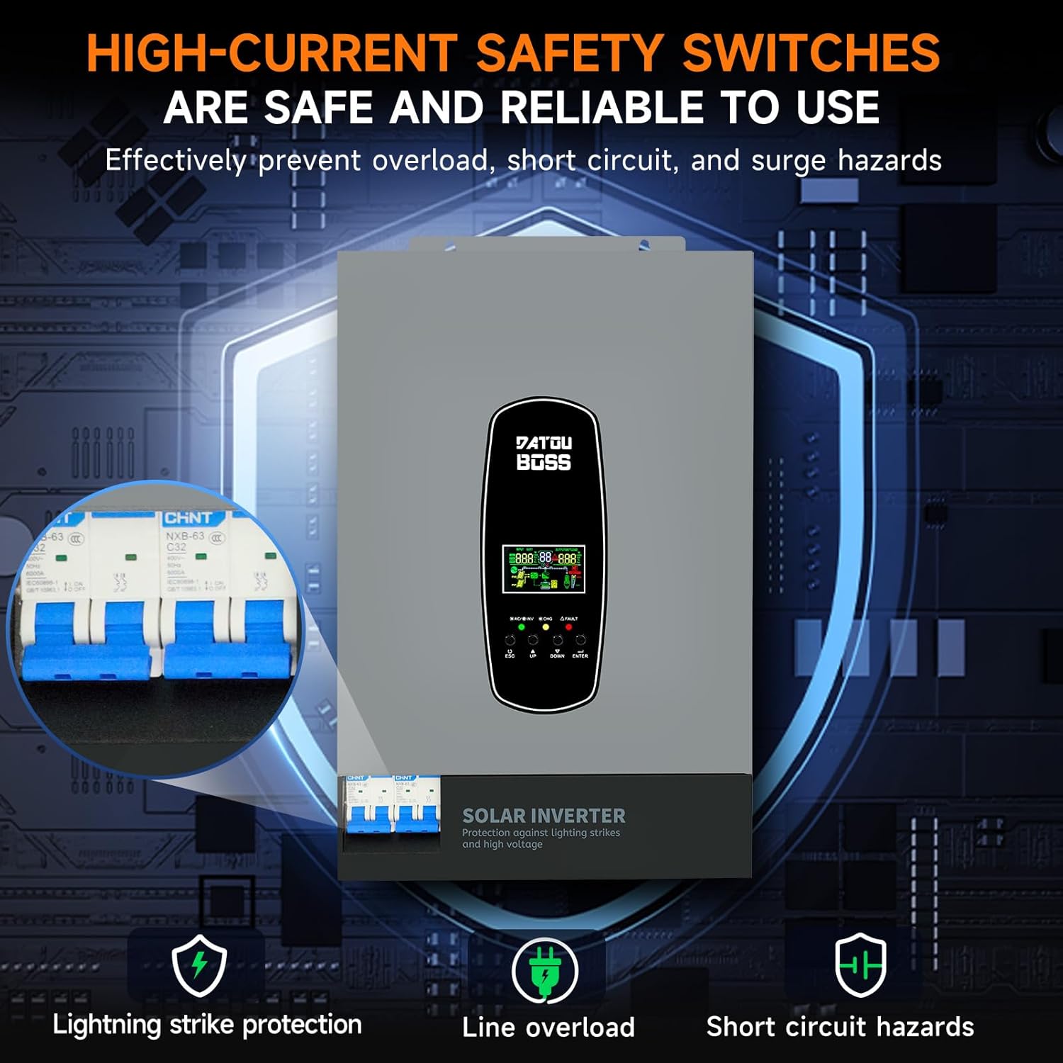 High-current safety switches on the DATOUBOSS inverter