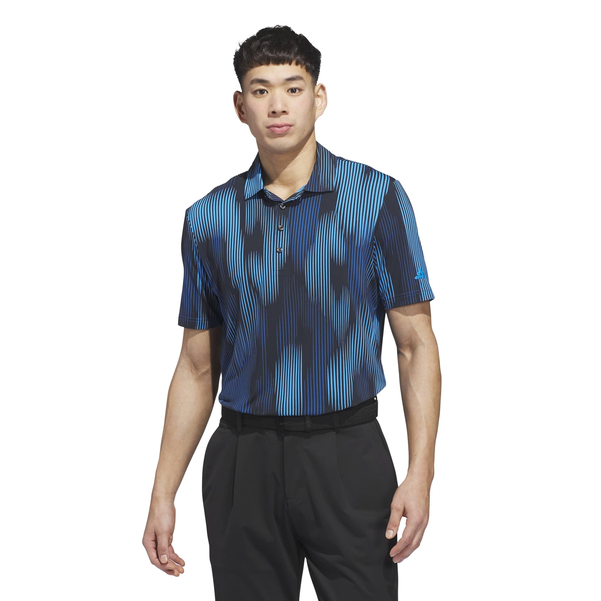 adidas Golf Men's ULTIMATE365 Tour Cool Feel Print Polo SH, Lucid Ray Blue, Medium