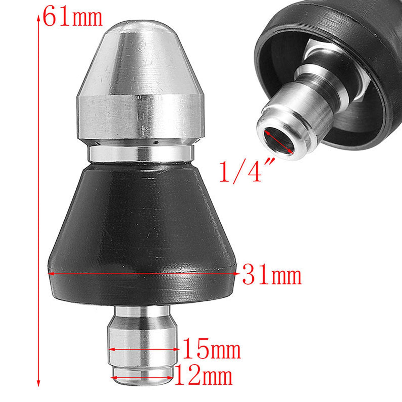 MYCK High-Pressure Clean Nozzle - Sewer Cleaning Tool High-Pressure Nozzle, Sewer Jetter Nozzle - Gutter Cleaner Tool