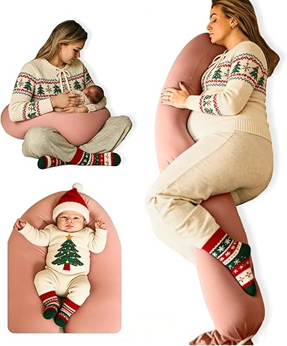Miniatura 1 de Almohada de embarazo 5 en 1 Funda refrescante, ajustable para crecer con vientre Estilo puf, almohada de maternidad de lactancia con forma de O
