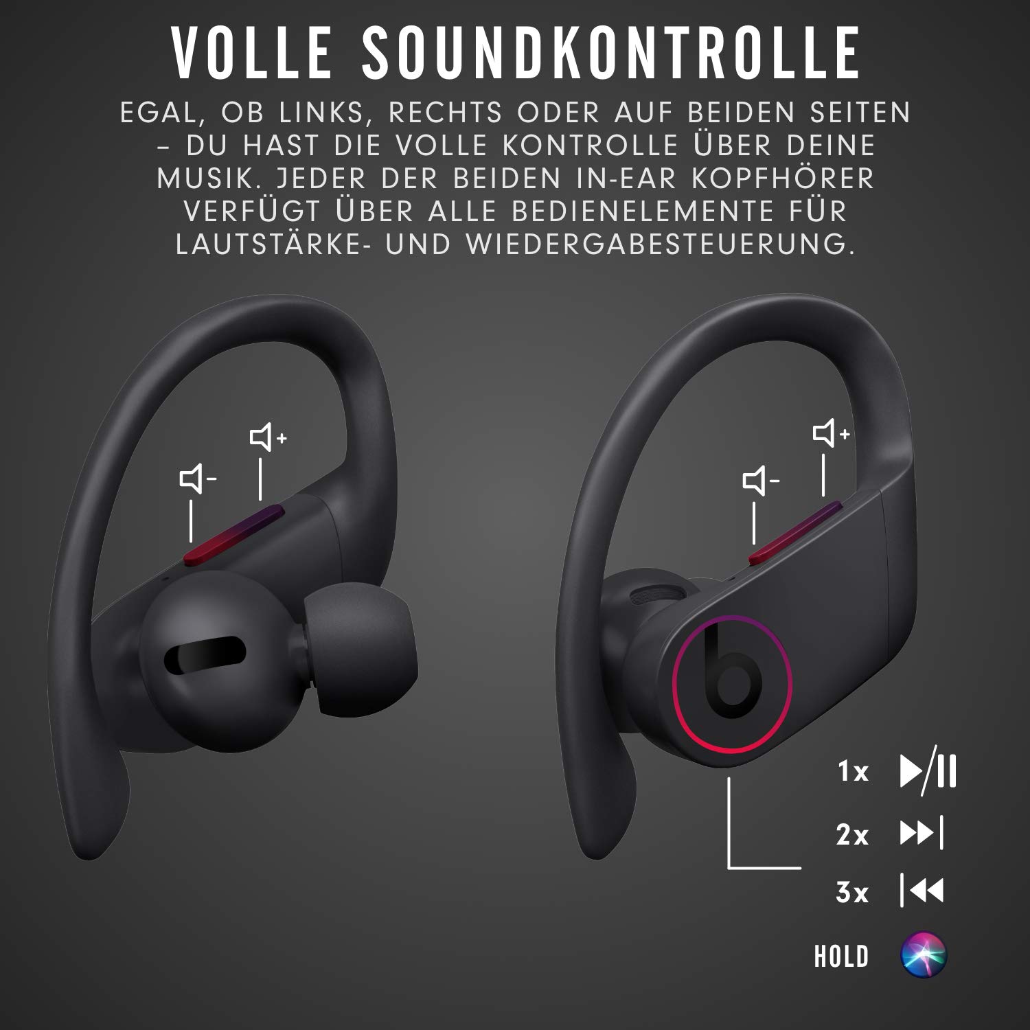Beats Auricolari Powerbeats Pro wireless – Chip per cuffie Apple H1, Bluetooth di Classe 1, 9 ore di ascolto, auricolari resistenti al sudore- Nero (versione precedente)