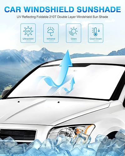 Miniatura 91 de KUST Parasol para parabrisas para Ford Fusion 2013-2020 2021, accesorios para ventana, protector de visera solar, plegable, bloquea los rayos UV