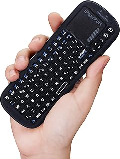 iPazzPort Mini Bluetooth Keyboard Remote, Wireless 2.4GHz with Touchpad Mouse Combo Controller Compatible with Smart TV, Laptop, Android TV Box, Windows MacOS KP-19SM (Bluetooth and 2.4G Version)