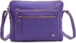 Leather Crossbody Bags for Women Small Soft Genuine Pebbled Sling Shoulder Handbag Crossover Purse with Full Adjustable Strap
