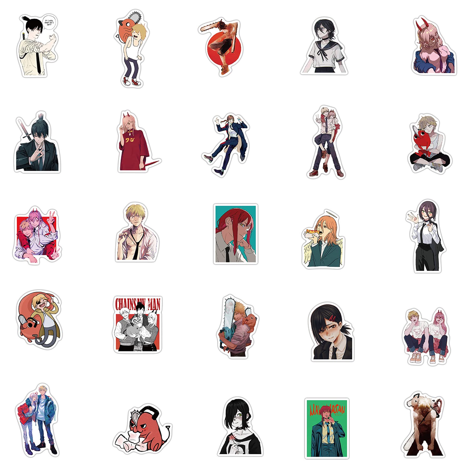 Chainsaw Man Anime stickers voor laptop, bumper, skateboard