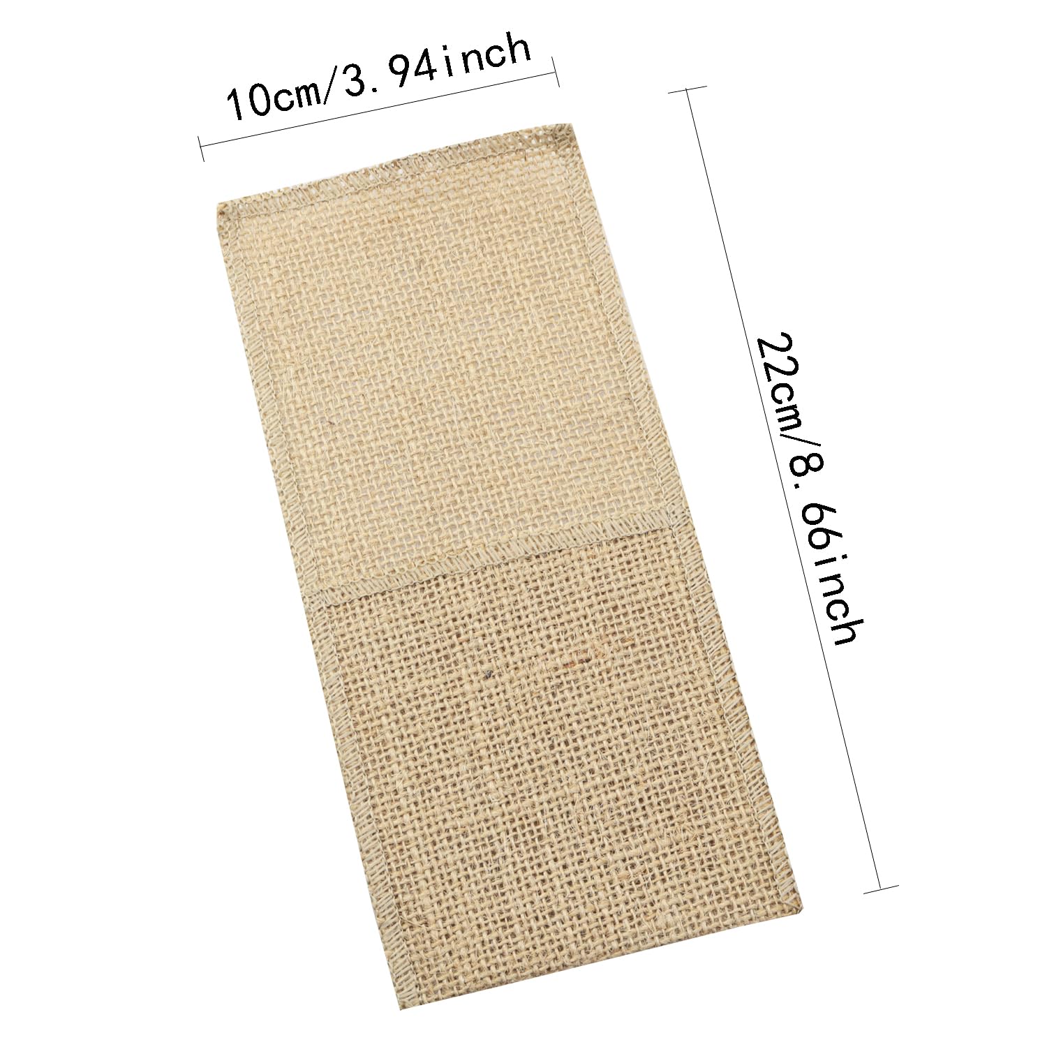 Pro Bamboo Kitchen 6PCS Sisal Utensil Holder Bag Rectangular Table Top Decorative Fabric Vintage Jute Table Runner with Pocket Spoon Fork Cooking Tool Utensil Storage Eco-Friendly Farmhouse Bag